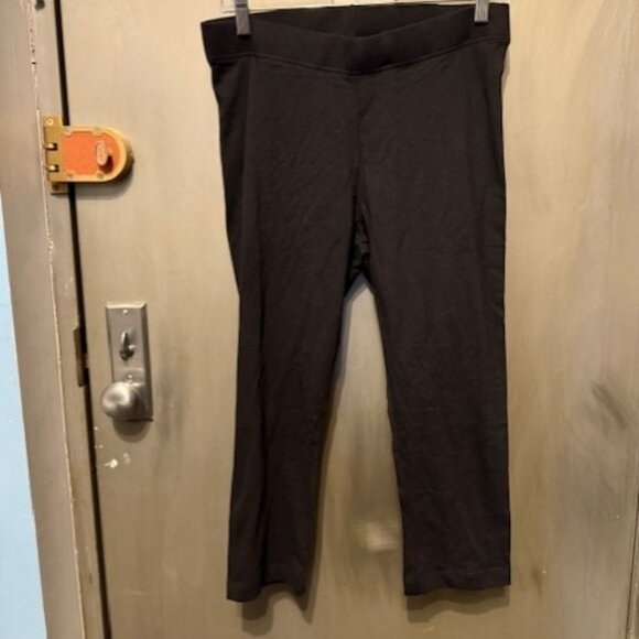 Cropped high waisted Black Cotton leggings - Picture 4 of 16